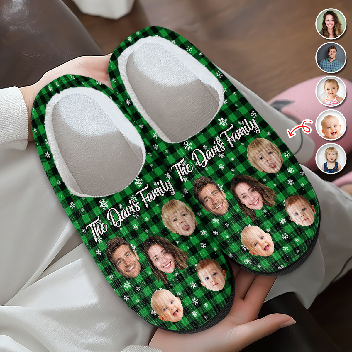 Custom Family Funny Faces Family Together Slippers HA75 898040