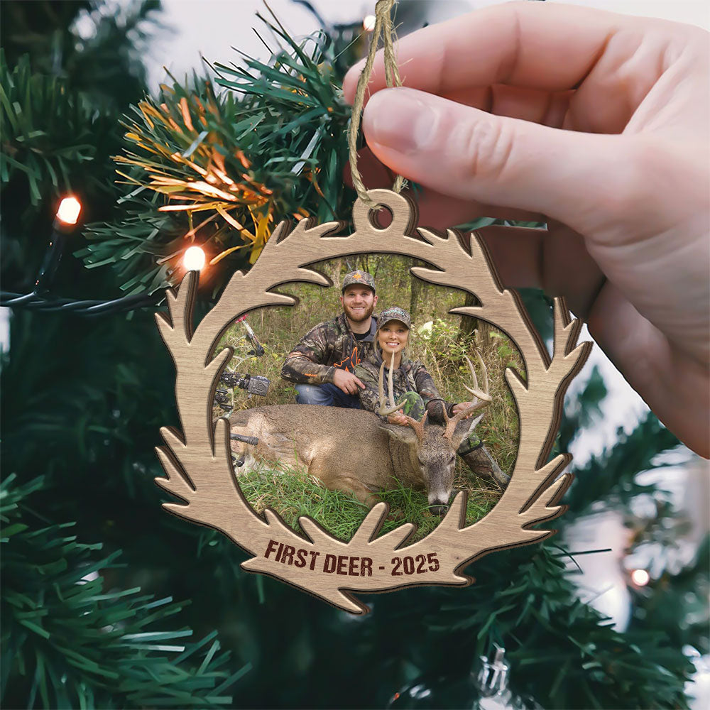 Custom Photo First Deer 2 Layer Wooden Ornament For Hunting Lovers HA75 898398