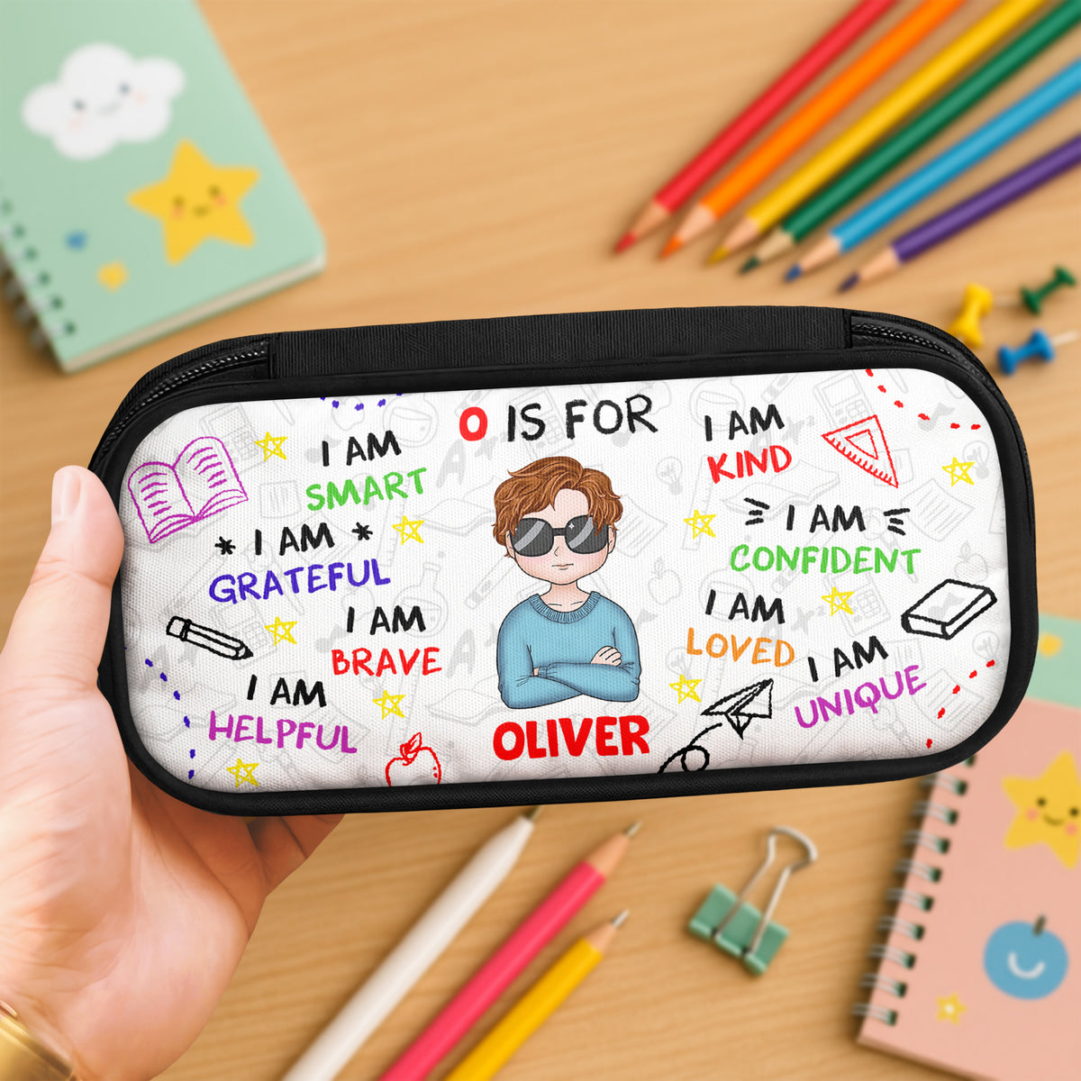 School Kid Affirmations - Personalized Pencil Case Back To School Gift For Daughter Son CH07 896262