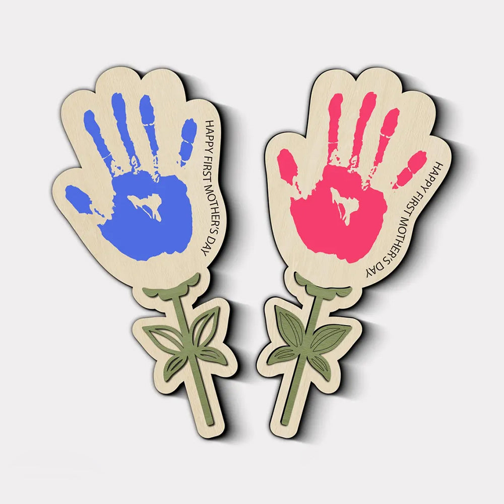 Personalized Happy First Mother's Day 2-Layered Wooden Handprint TH10 169007