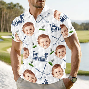 Custom Funny Face The Golf Father Polo Shirt Gift For Golfer, Golf Lovers CH07 899800