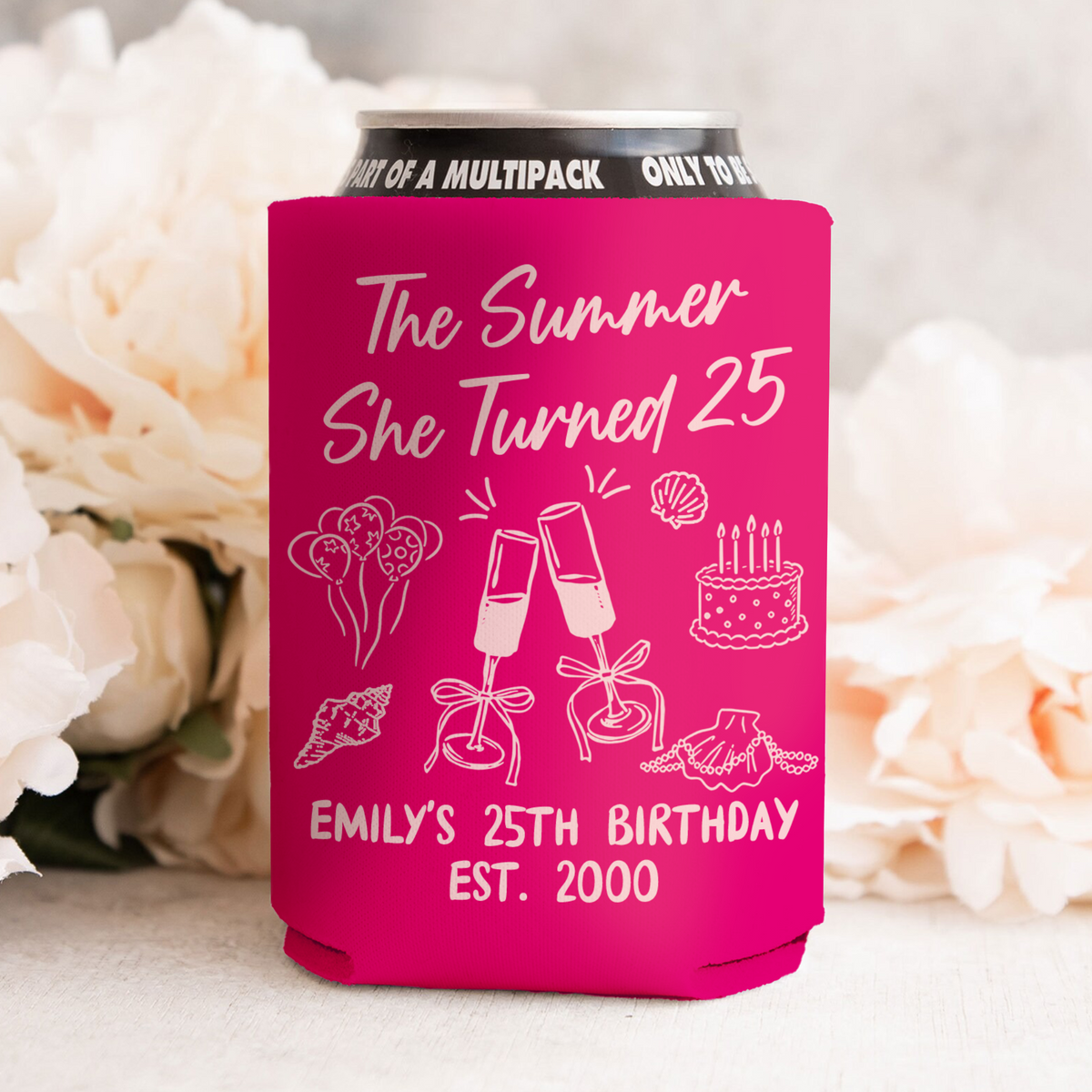 Personalized The Summer I Turned Thirty Birthday Print Full Can Cooler HA75 897030