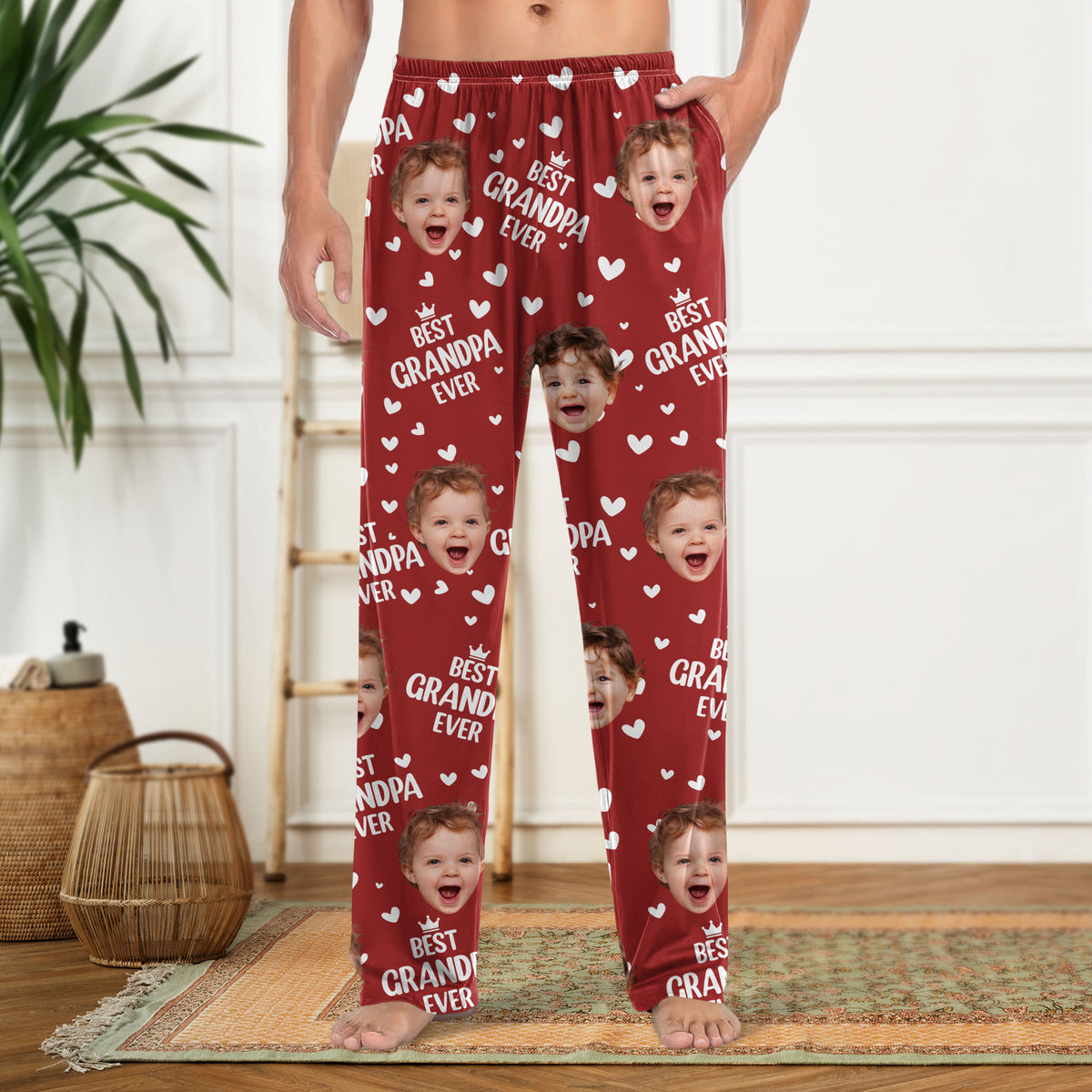 Custom Cute Photo Best Dad Ever Pattern Pajamas For Family LM32 893689