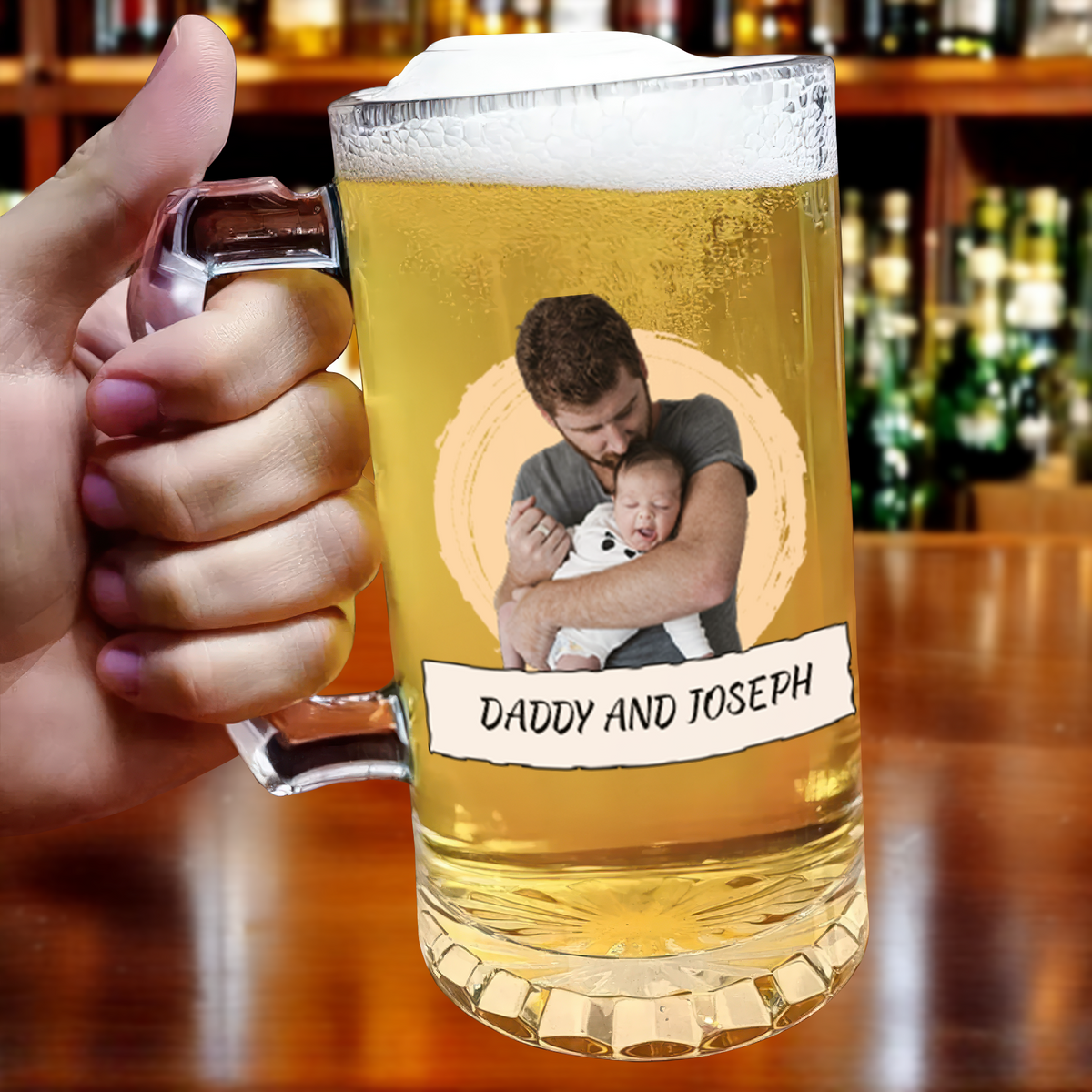 Custom Photo Best Dad Ever For Father's Day Beer Mug  TH10 892563