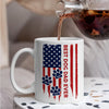 Custom Name Best Dog Dad, Dog Mom Ever American Flag Back White Mug TH10 169927