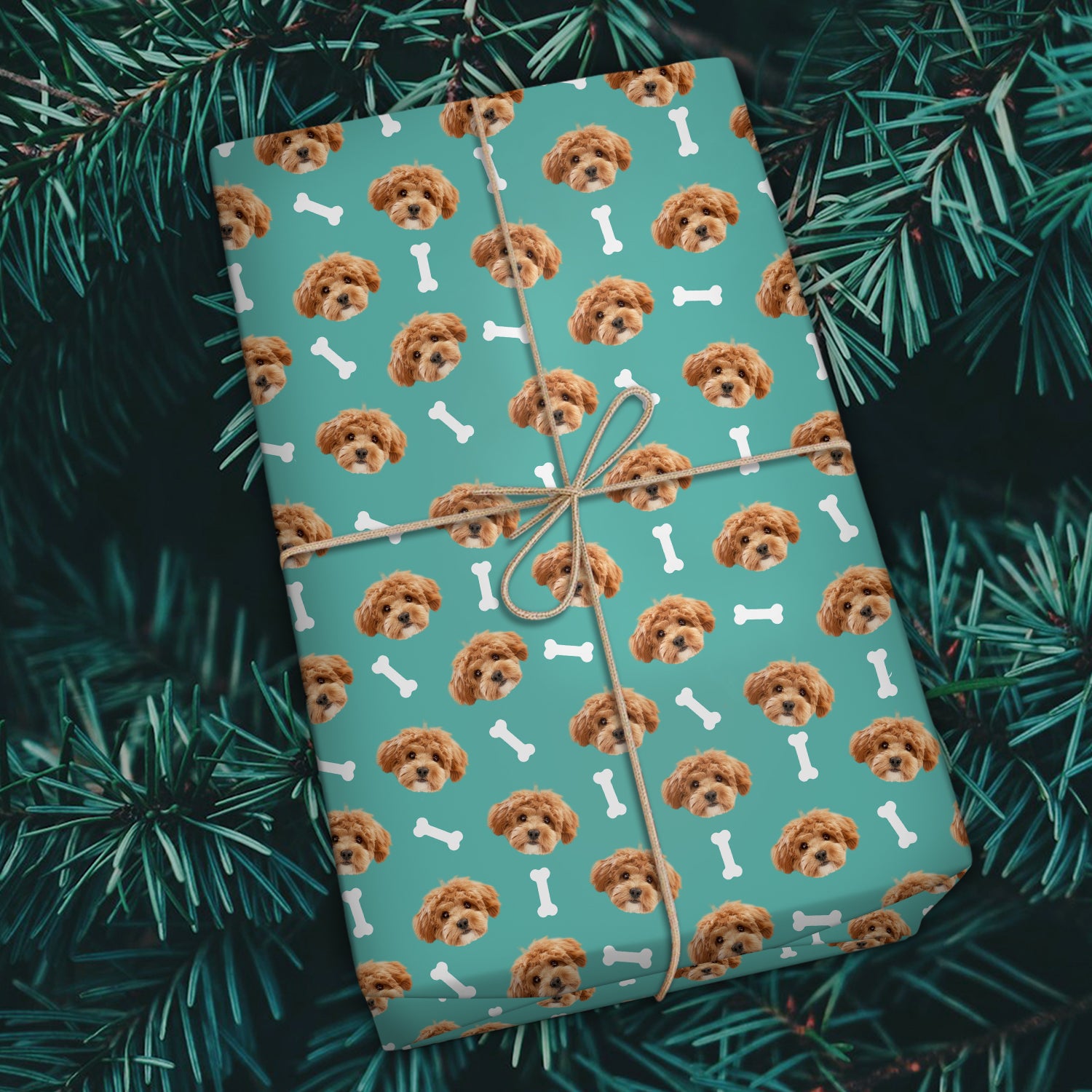 Custom Dog Photo With Icon Wrapping Paper TH10 896709