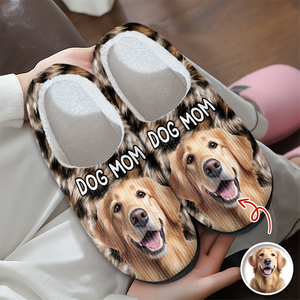 Custom Dog Photo Leopard Slipper For Dog Lovers CH07 896398