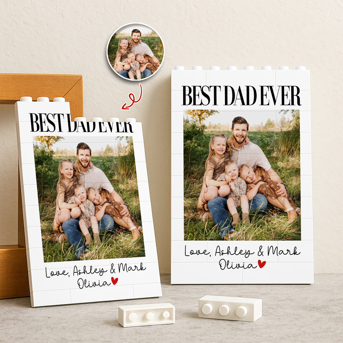 Custom Photo Best Dad Ever Personalized Building Block Father's Day Gift for Dad from Kids HA75 921496