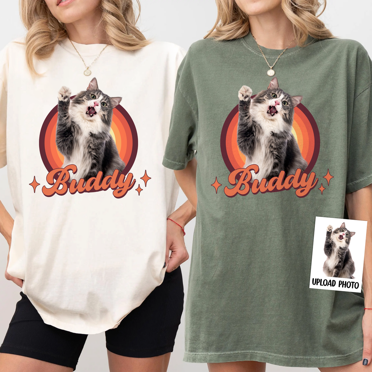 Custom Cute Cat Photo Retro Comfort Shirt For Cat Lovers LM32 895745