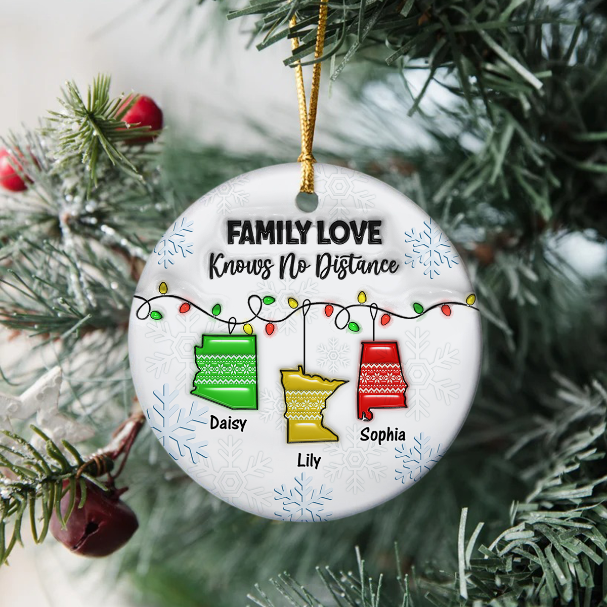 True Friendship Knows No Distance - Personalized 3D Inflated Effect Ceramic Ornament CH07 899302