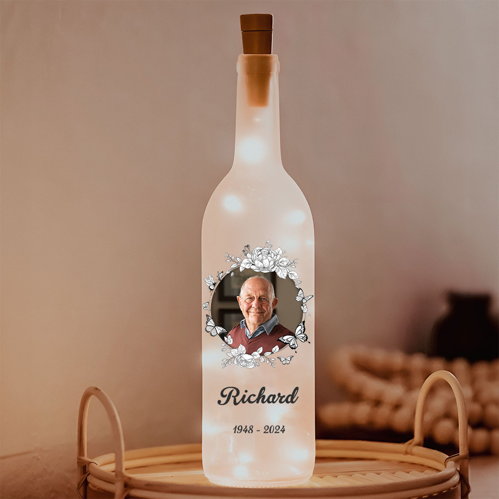 Custom Photo Your Wings Were Ready But My Heart Was Not Bottle Lamp LM32 893219