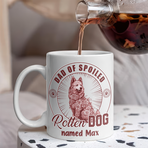 Personalized Spoiled Rotten Dog Toile De Jouy White Mug LM32 895079