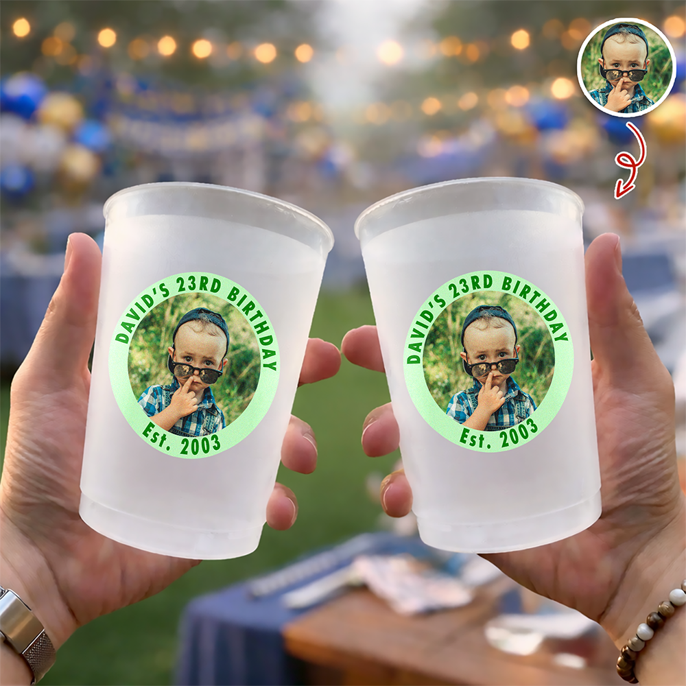 Custom Photo Drink Cups, Unique Party Favor, Birthday Decor HA75 921210