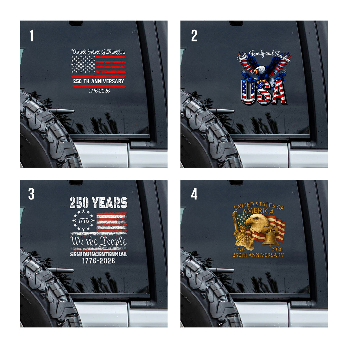 USA 250th Anniversary Car Window Decal Sticker TH10 898345