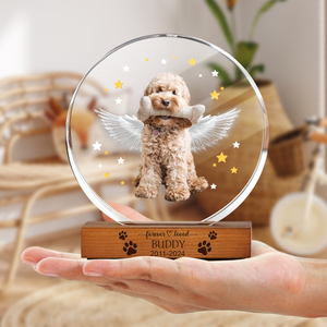 Custom Dog Photo Gift Memorial Round Acrylic Frame Block HO82 894172