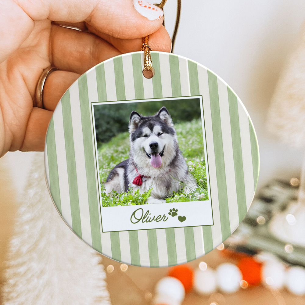 Personalized Pet Photo Christmas Ceramic Ornament Pet Lover Holiday Gift TH10 170755