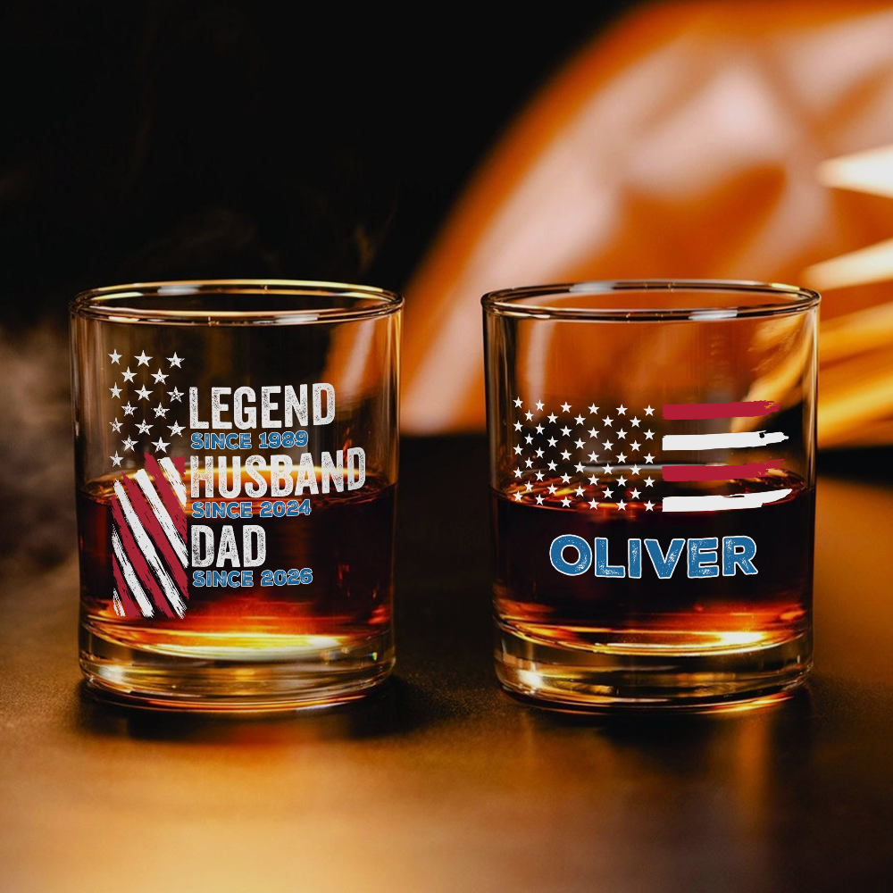 Custom Name Legend Husband Dad Whiskey Glass Gift For Father's Day TH10 169715
