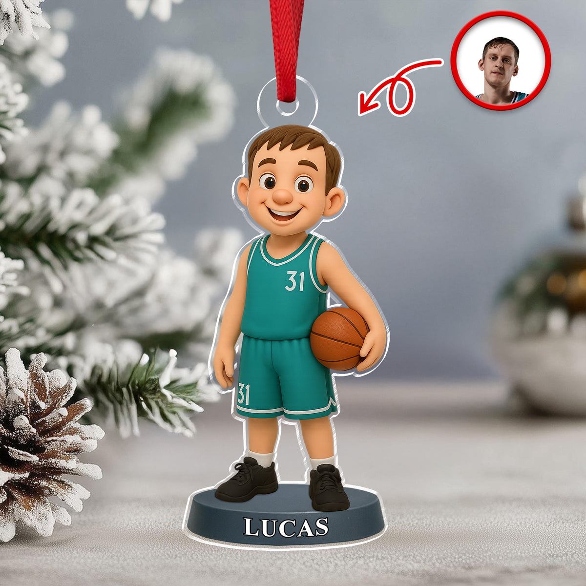 Custom Photo Basketball 3D Effect Figure Art Acrylic Ornament Gifts For Sports Lovers HA75 897622