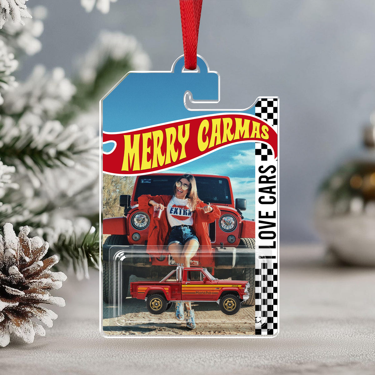 Custom Car Photo Merry Carmas Acrylic Ornament - Personalized Christmas Gift For Car Lovers TH10 170711