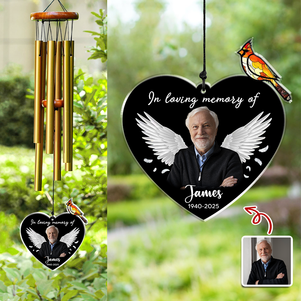 Custom Photo In Loving Memory Of Memorial Acrylic Wind Chimes HA75 897848