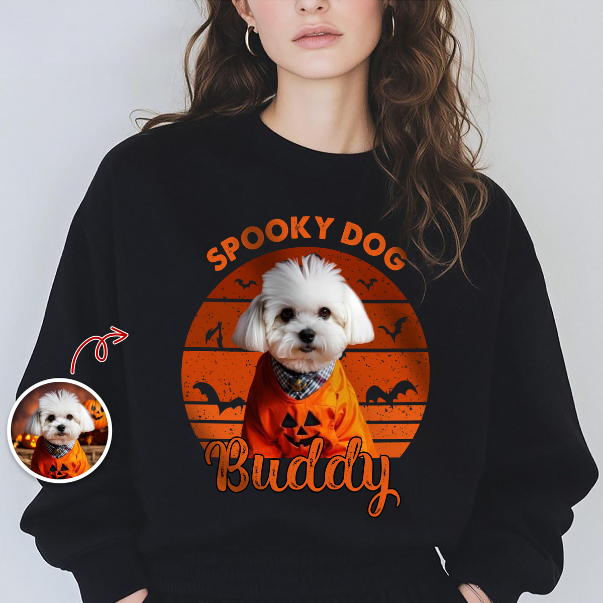 Custom Dog Cat Photo Pet Spooky Halloween Dark Shirt HO82 894986