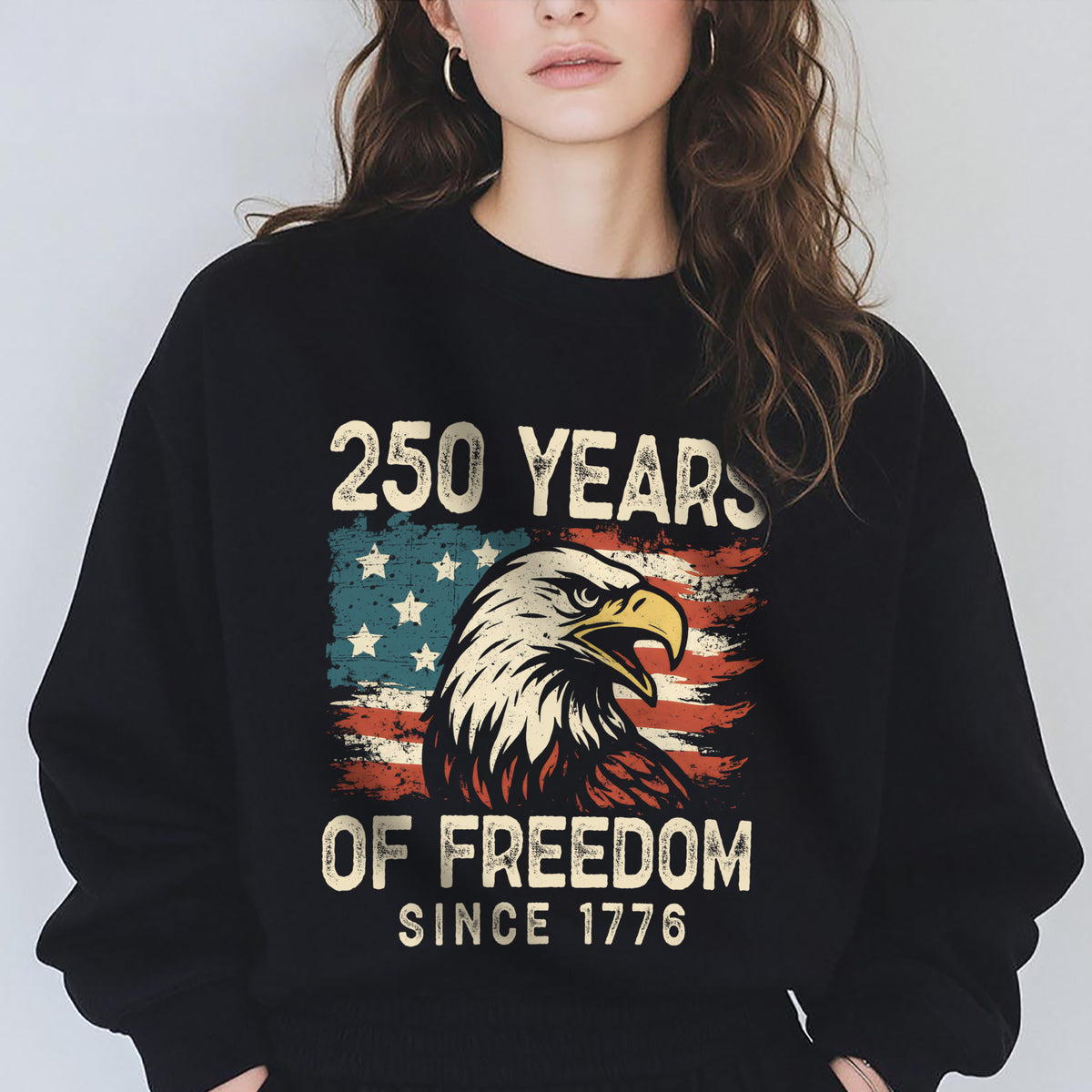 250 Years Of Freedom Since 1776 USA Bald Eagle America Flag Dark Shirt HA75 897366
