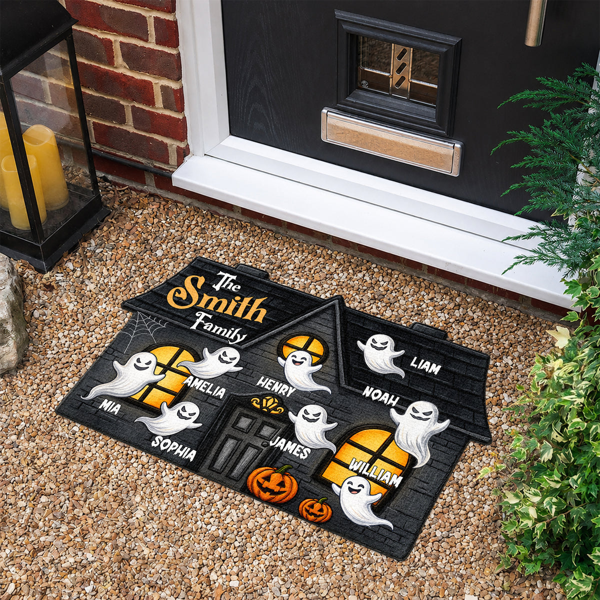 Personalized Ghost Family Halloween Custom Shape Doormat Halloween - Front Door Decoration For Family CH07 180190