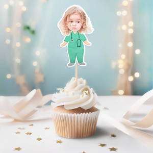 Custom Photo Funny Kid Dream Jobs Decoration Cupcake Toppers HA75 892350