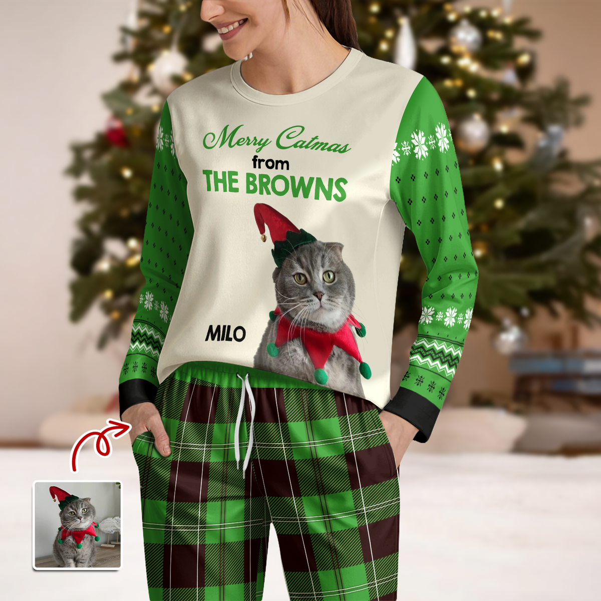 Merry Catmas - Personalized Sleepwear Gift For Cat Lovers HO82 900148