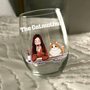The Catmother For Cat Lover Wine Glass TH10 892811