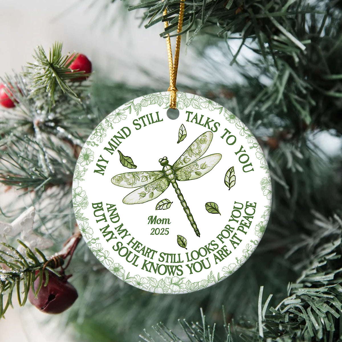 My Mind Still Talks To You Toile - Personalized Ceramic Ornament HA75 897460