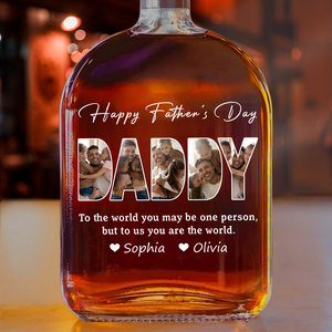 Custom Photo Happy Father's Day Family Whiskey Bottle LM32 893579