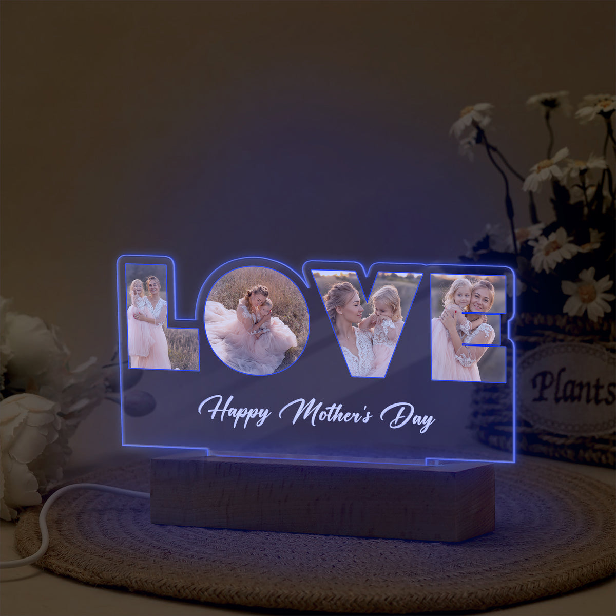 Custom Love Photo Happy Mother's Day Acrylic LED Night Light TH10 892601