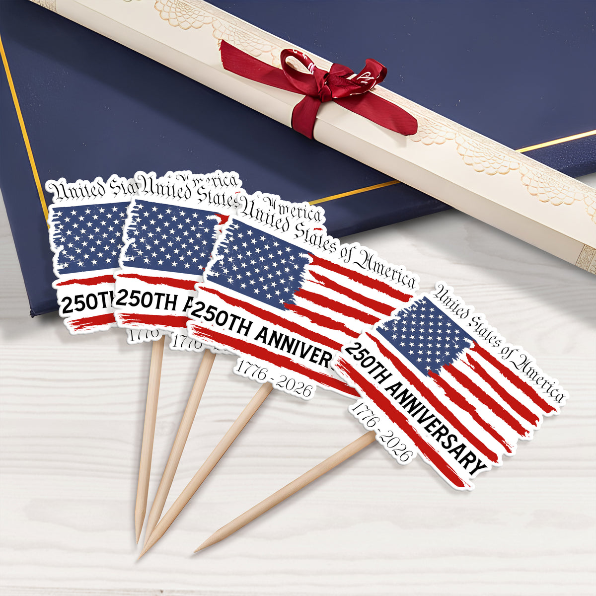 USA 250th Anniversary 1776–2026 Cupcake Topper HA75 898838