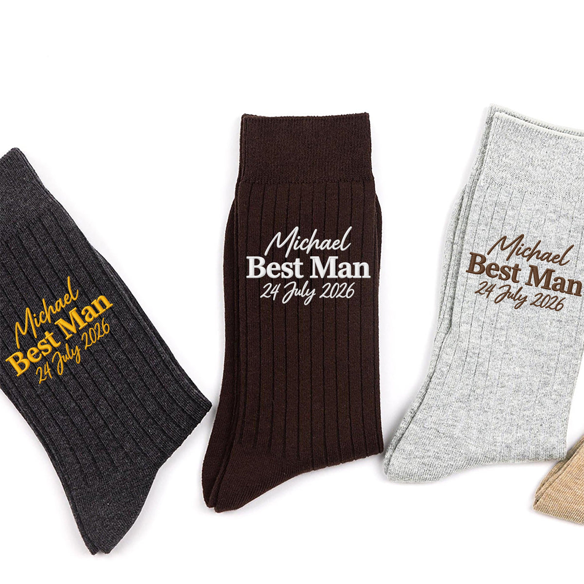 Personalised Wedding Embroidered Socks for Groom, Best Man, Groomsmen, Wedding Gift HA75 922222