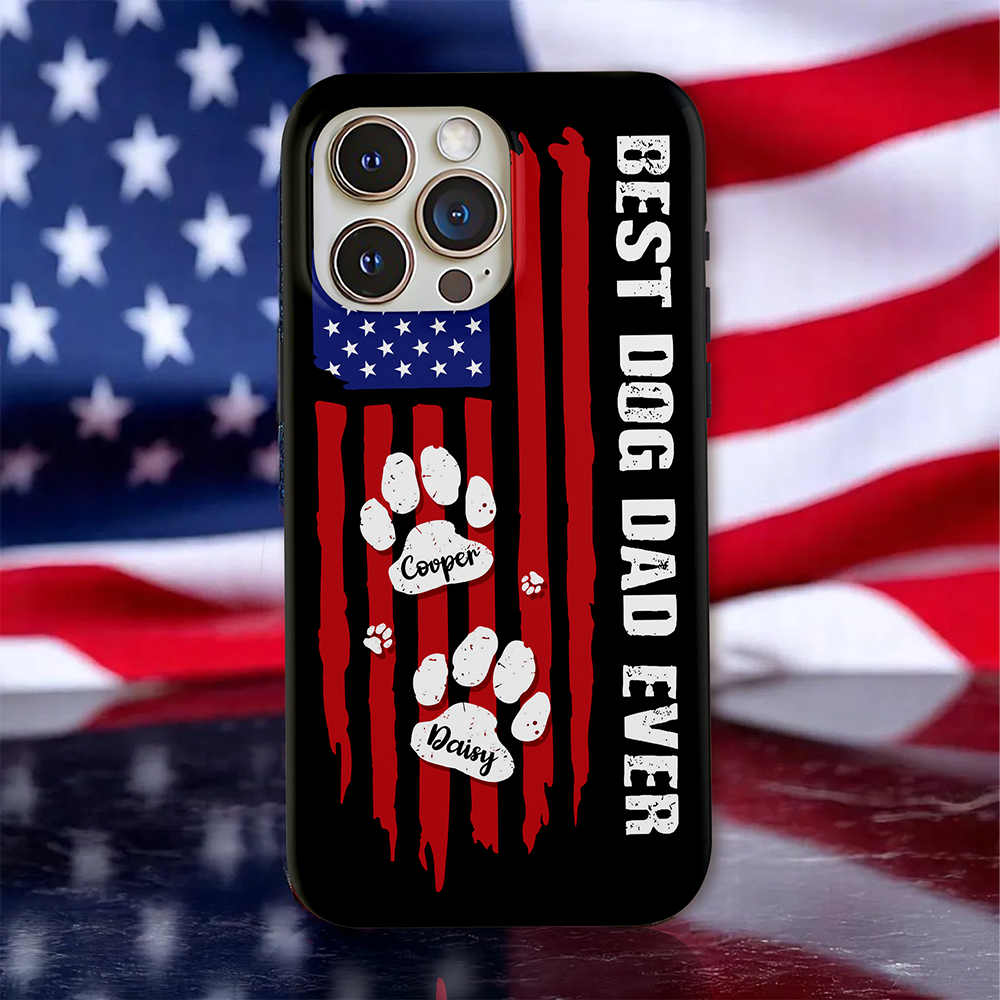 Custom Name Best Dog Dad Ever American Flag Phone Case TH10 169807