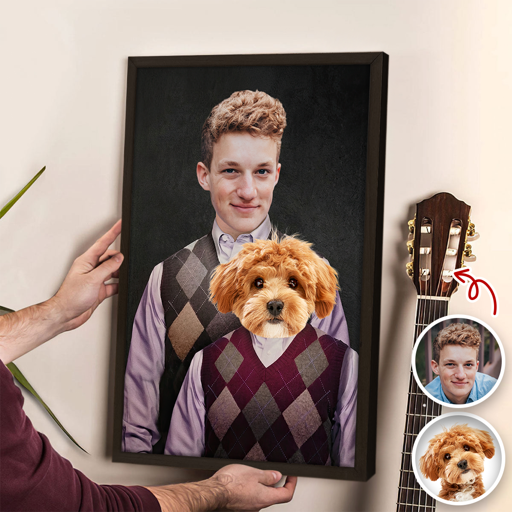Custom Photo Step Brothers Poster Canvas - Personalized Dog and Owner Portrait TH10 169893