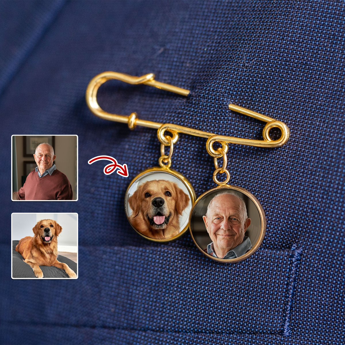 Custom Photo Memorial Boutonniere Lapel Pin Sympathy Keepsake Gift LM32 895539