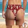 Custom Funny Face I Love My Wife, Girlfriend Beach Short Anniversary Gift LM32 669459