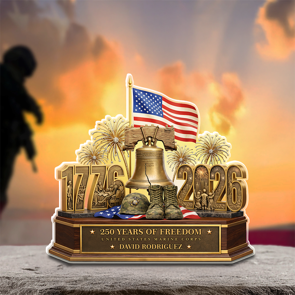 Personalized 250 Years Of Freedom 1776–2026 Acrylic Block Plaque - Veteran Gift, Patriotic Military Memorial Decor HO82 901900
