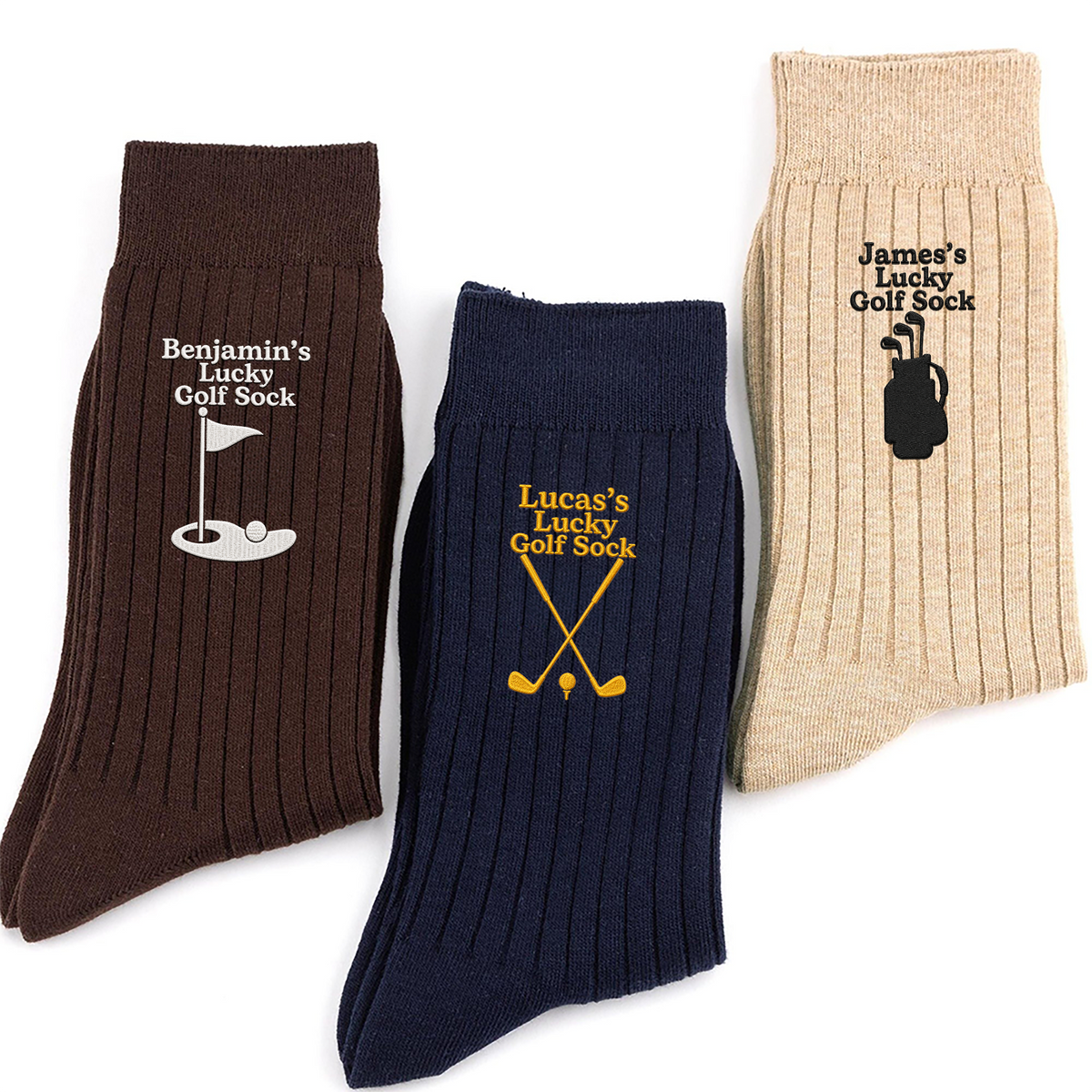 Custom Name Lucky Golf Socks, Personalized Golf Lover Gift, Funny Sports Socks TH10 170987