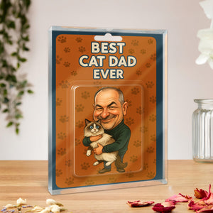Custom Photo Best Cat Dad Action Figure Acrylic Block Father's Day Gift For Cat Dad HA75 892366