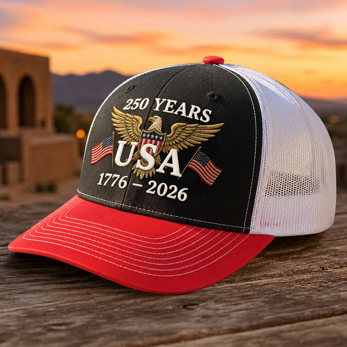 250 Years USA 1776-2026 Eagle Embroidered Trucker Hat HO82 902886