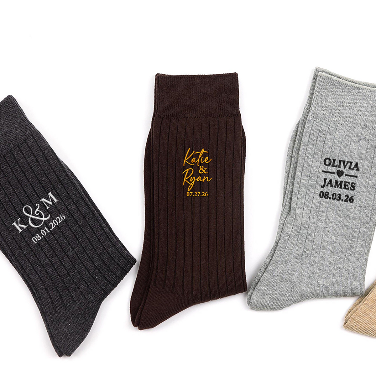 Personalized Wedding Initials and Date Embroidered Socks Wedding Gifts HA75 922066