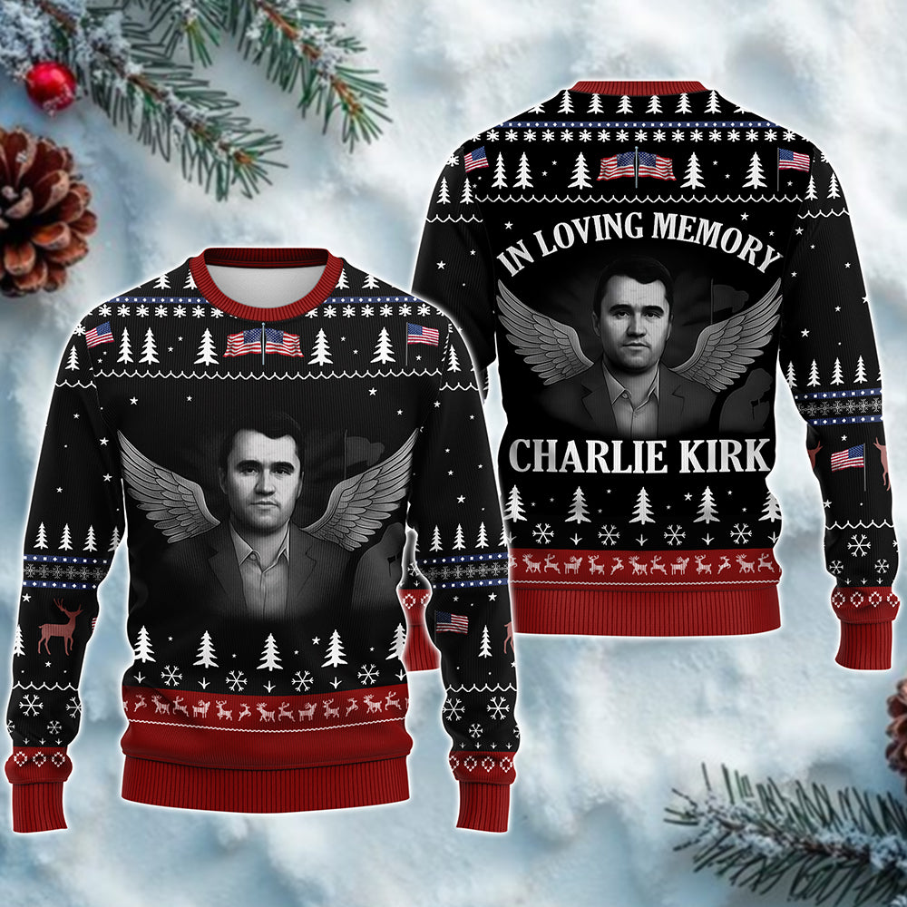 In Love Memory Charlie Kirk Ugly Christmas Sweater HO82 900322