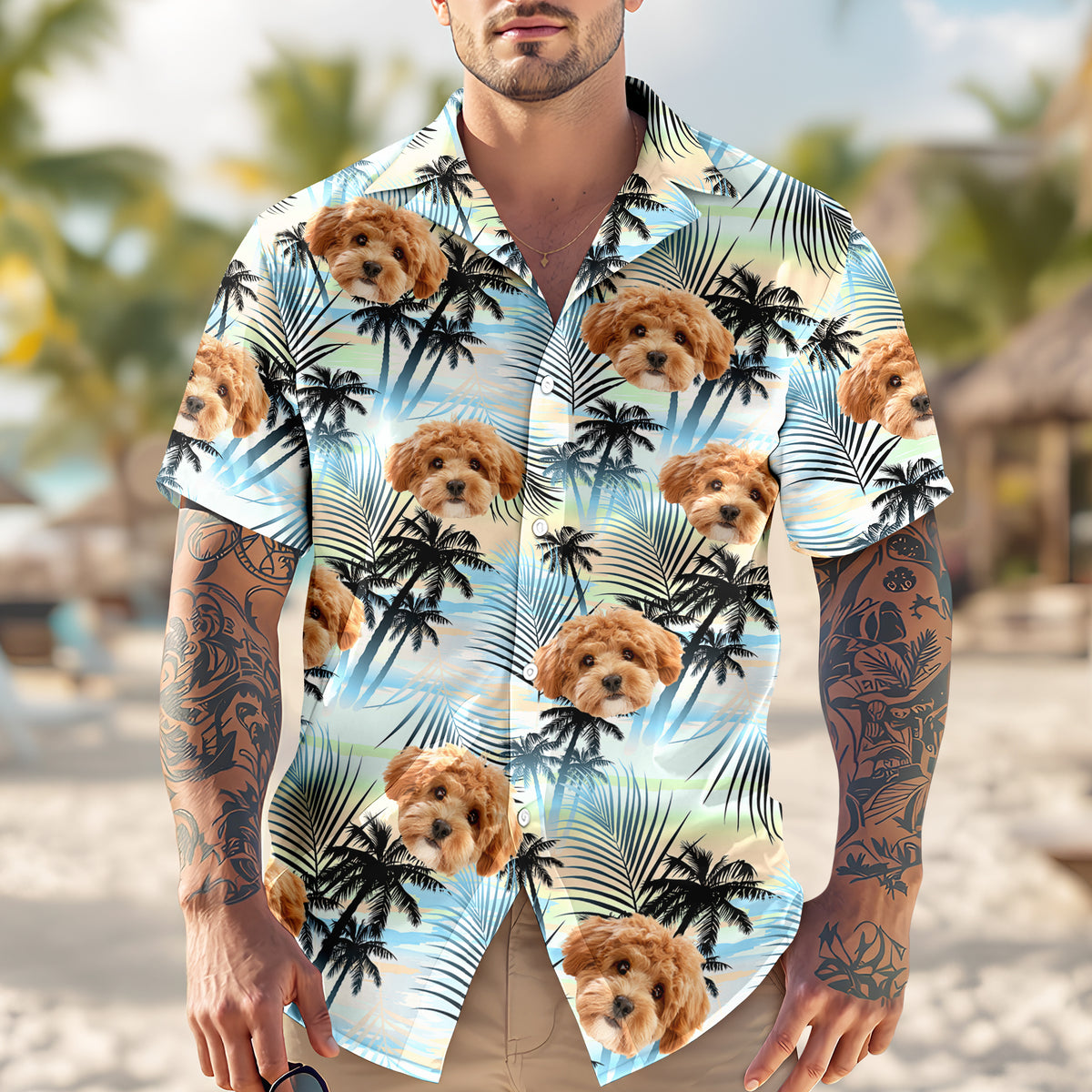 Custom Dog Photo Tropical Summer Hawaii Shirt - Gift for Dog Lovers HO82 902400