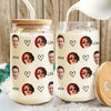 Custom Photo With Name Favorite Funny Heart Glass Can With Lid For Couple, Pet Lovers LM32 897833