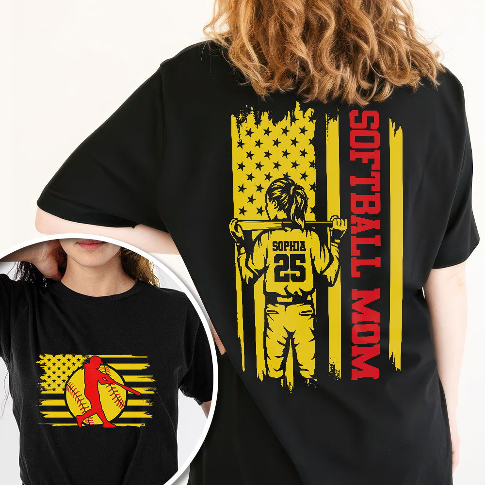 Softball Mom, Softball Dad Dark Shirt Personalized Gift For Mother's Day, Father's Day HO82 893542