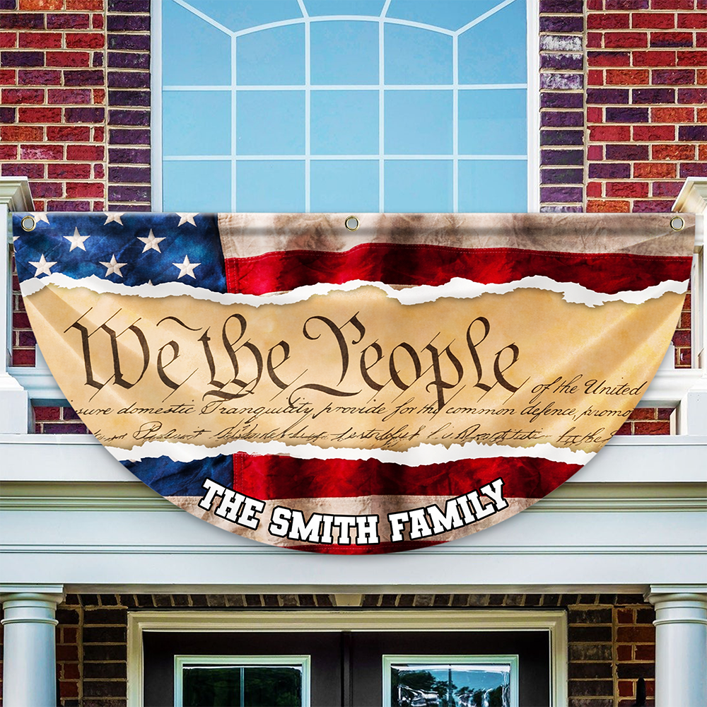 Custom Family Name We The People America Non-Pleated Fan Flag TH10 898895