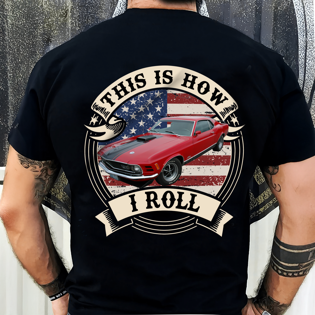This Is How I Roll - Custom Car Photo Route 66 Vintage Back Side Dark Shirt CH07 896600